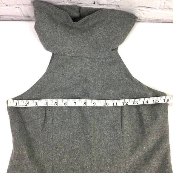 Chelsea & Theodore Women's Wool Blend Sleeveless Keyhole Gray Shift Dress 4 - Picture 11 of 15